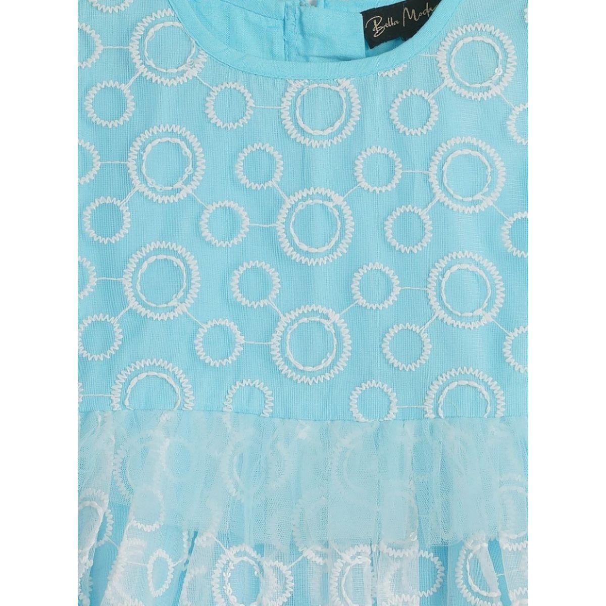 Bella Moda X Styli  Stitch Detail Embroidered Mesh Dress-girls-clothing-dressesandjumpsuits-image-4