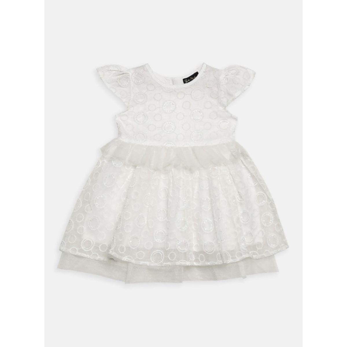 Bella Moda X Styli  Stitch Detail Embroidered Mesh Dress-girls-clothing-dressesandjumpsuits-image-1