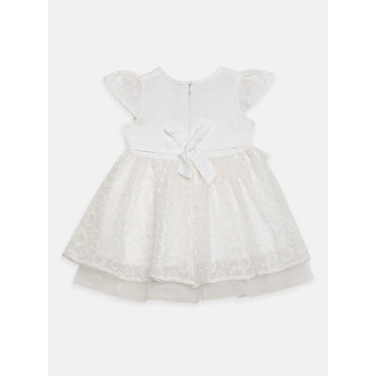Bella Moda X Styli  Stitch Detail Embroidered Mesh Dress-girls-clothing-dressesandjumpsuits-image-2