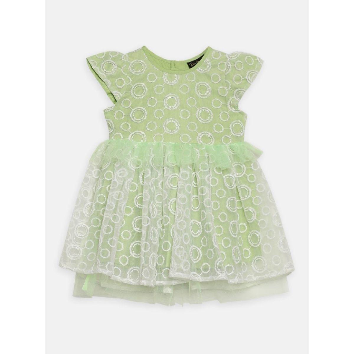 Bella Moda X Styli  Stitch Detail Embroidered Mesh Dress-girls-clothing-dressesandjumpsuits-image-1