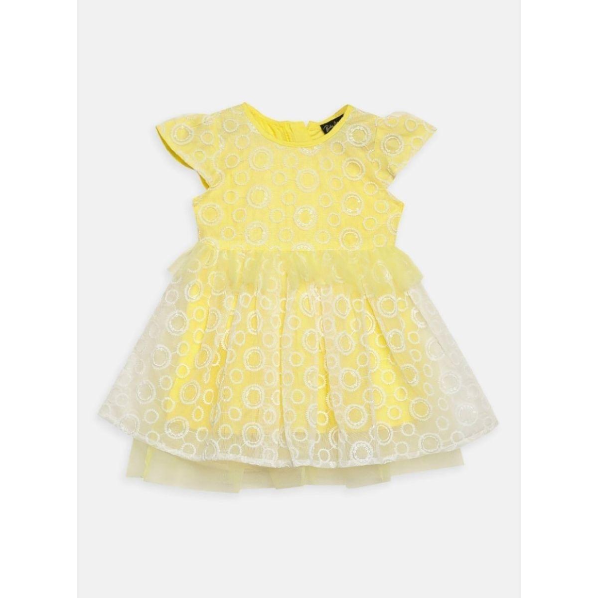Bella Moda X Styli  Stitch Detail Embroidered Mesh Dress-girls-clothing-dressesandjumpsuits-image-1