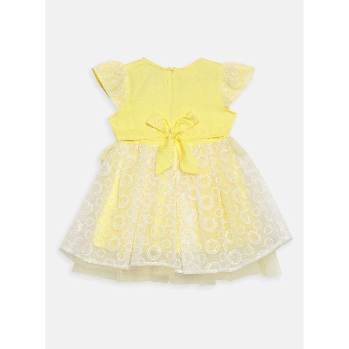 Bella Moda X Styli  Stitch Detail Embroidered Mesh Dress-girls-clothing-dressesandjumpsuits-image-2