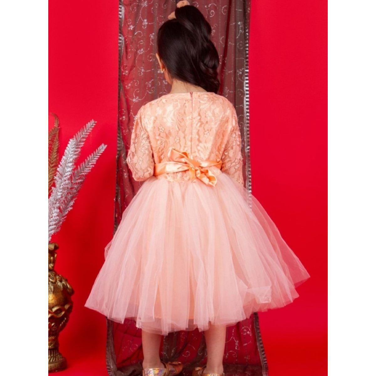 فستان سكاتر بتفاصيل دانتيل وربطة فيونكة بيلا مودا × ستايلي-girls-clothing-dressesandjumpsuits-image-2
