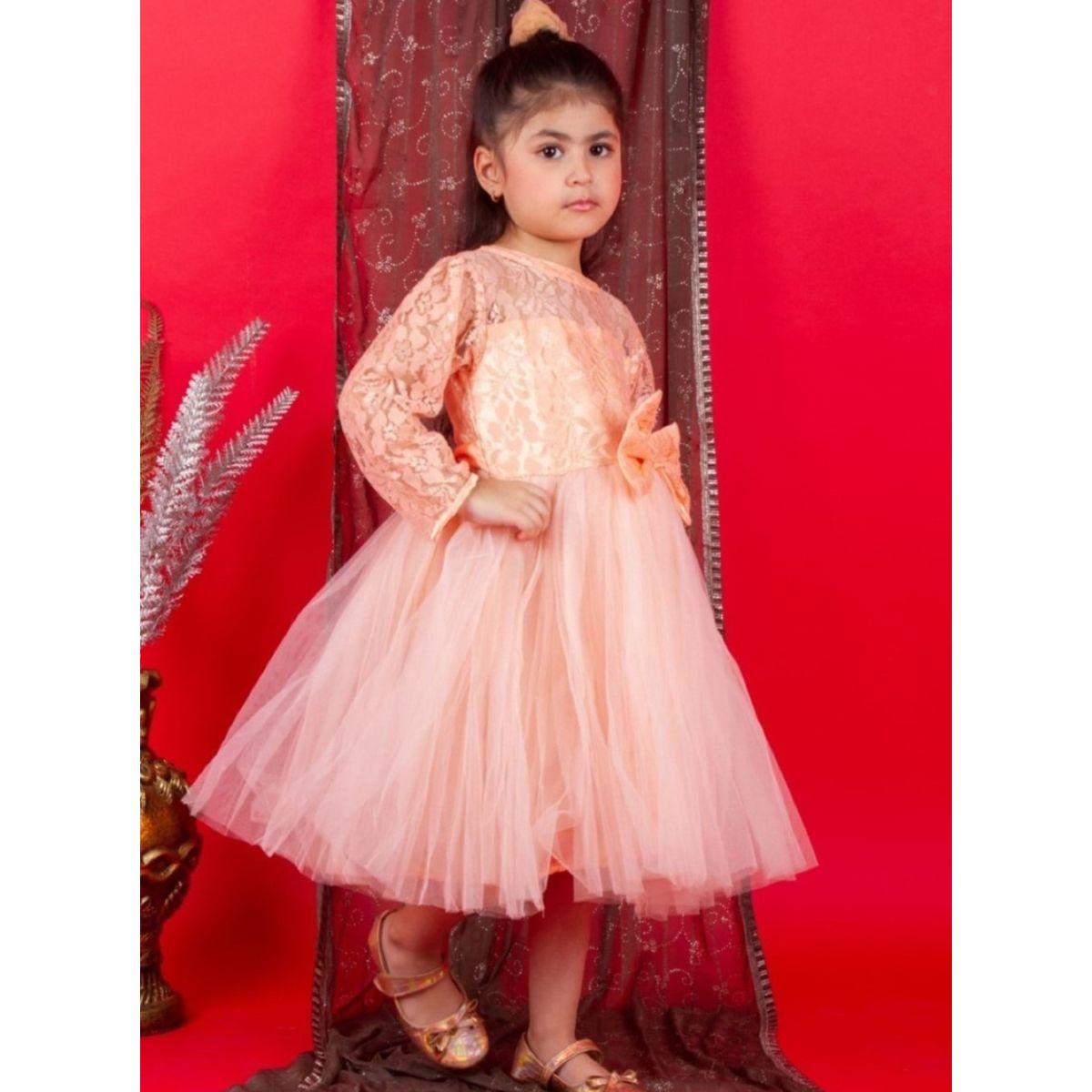 فستان سكاتر بتفاصيل دانتيل وربطة فيونكة بيلا مودا × ستايلي-girls-clothing-dressesandjumpsuits-image-4