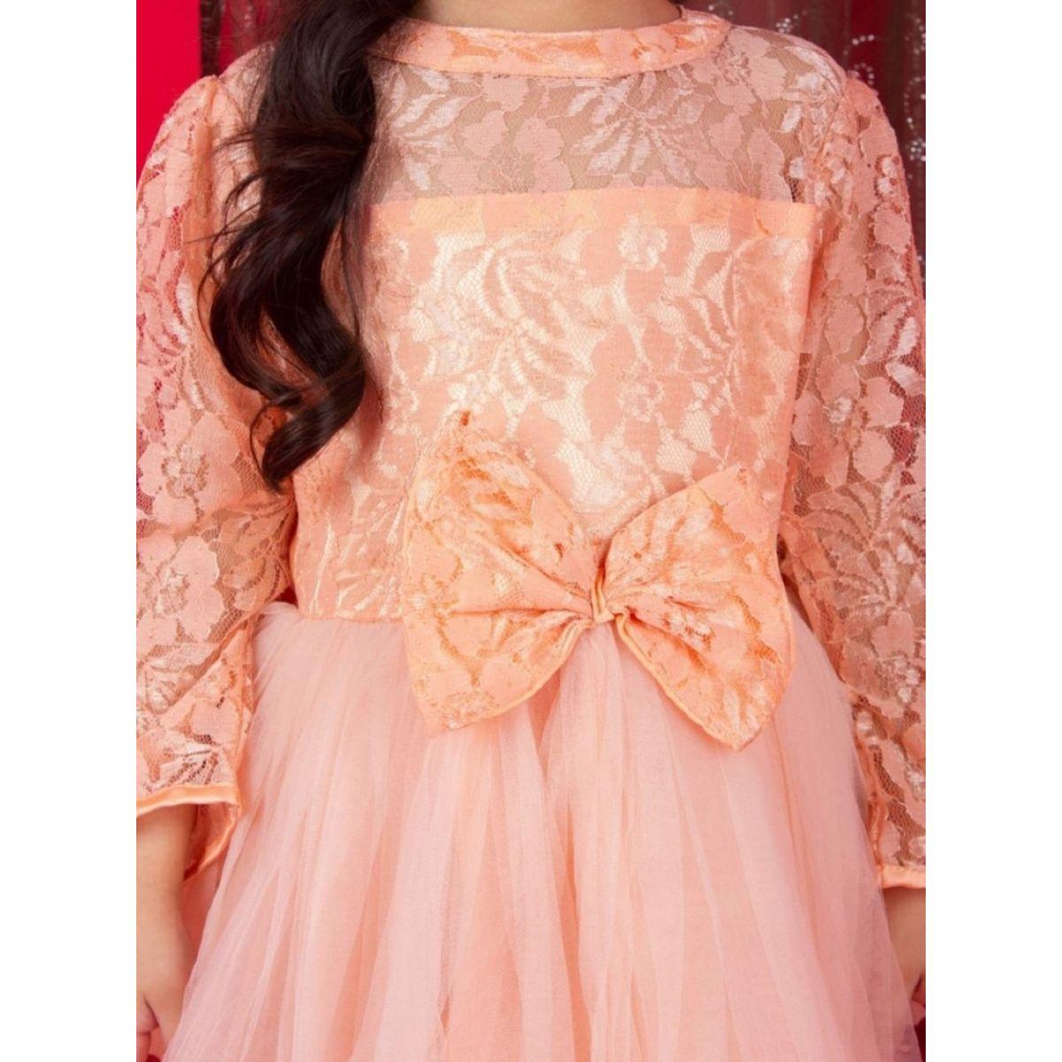 Bella Moda X Styli  Lace Bow Detail Mesh Skater Dress-girls-clothing-dressesandjumpsuits-image-5