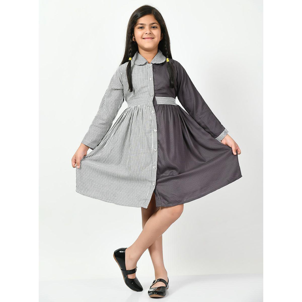 فستان مخطط بنمط كتل الالوان بيلا مودا × ستايلي-girls-clothing-dressesandjumpsuits-image-1