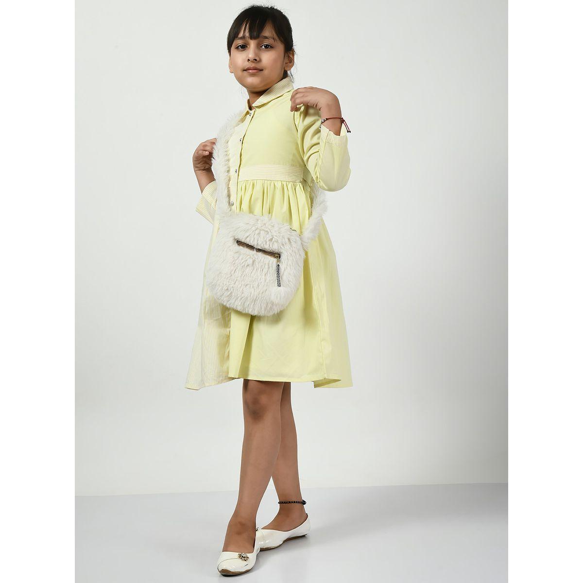 Bella Moda X Styli  Cotton Striped Colorblock Shirt Dress-girls-clothing-dressesandjumpsuits-image-3