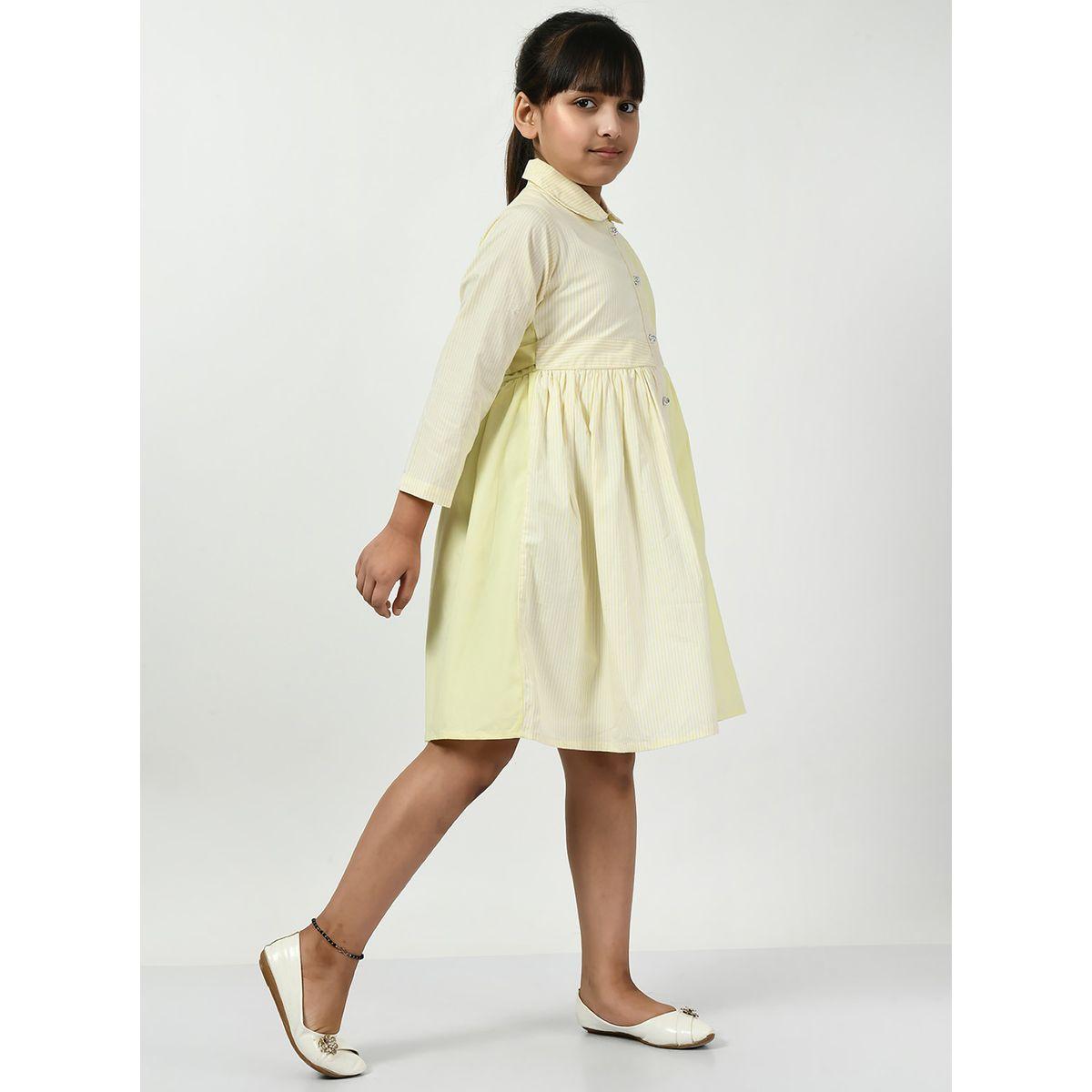 Bella Moda X Styli  Cotton Striped Colorblock Shirt Dress-girls-clothing-dressesandjumpsuits-image-4