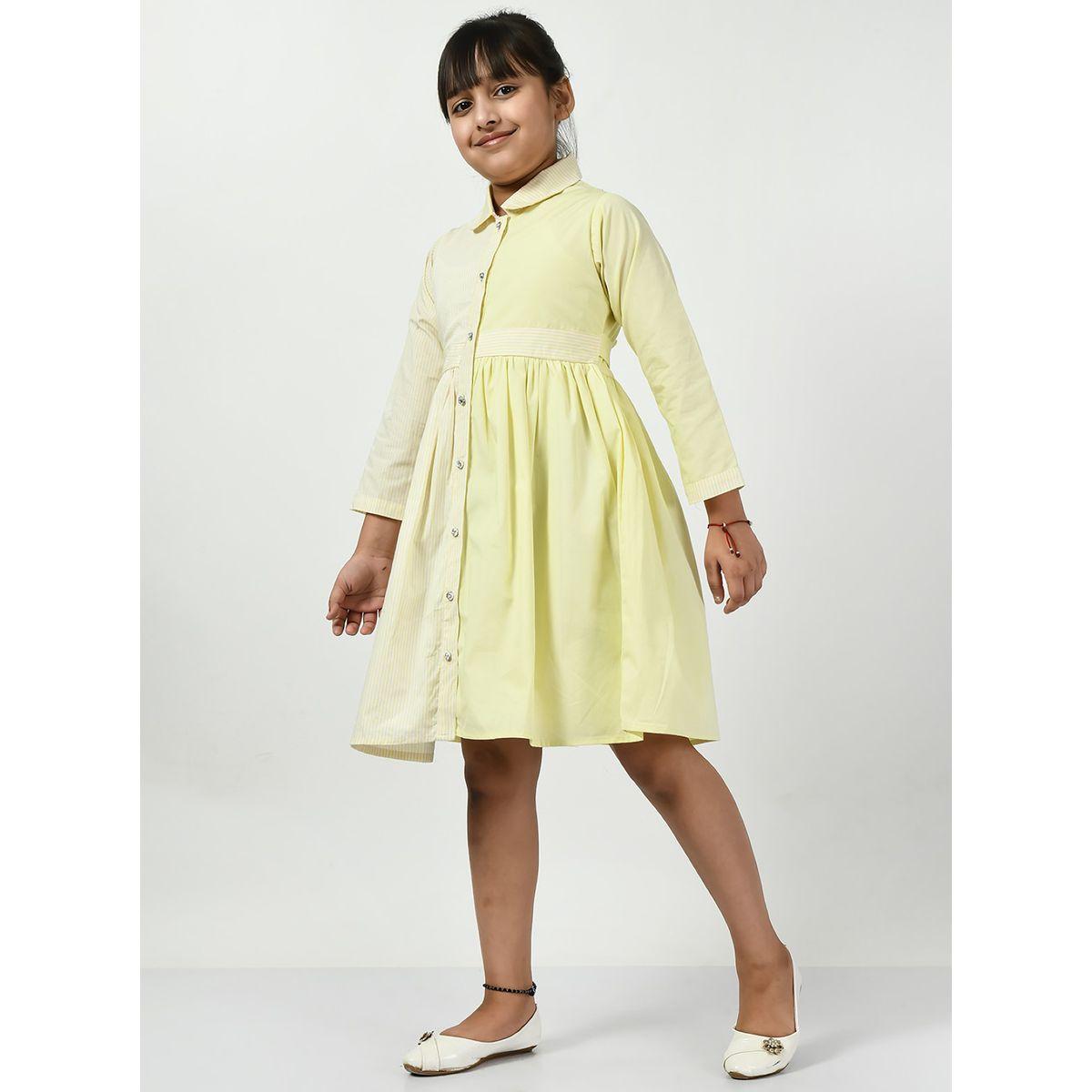 Bella Moda X Styli  Cotton Striped Colorblock Shirt Dress-girls-clothing-dressesandjumpsuits-image-5