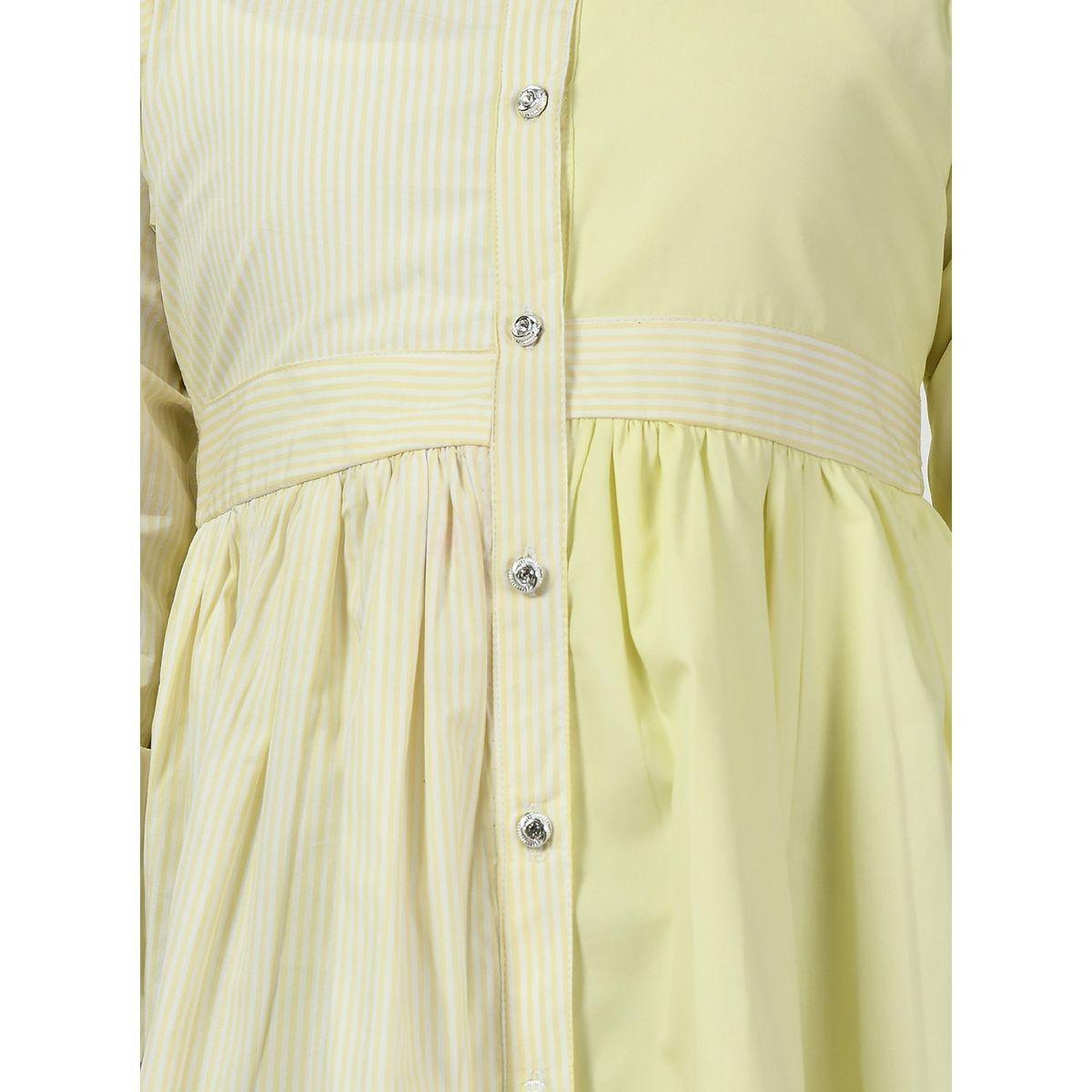 Bella Moda X Styli  Cotton Striped Colorblock Shirt Dress-girls-clothing-dressesandjumpsuits-image-6