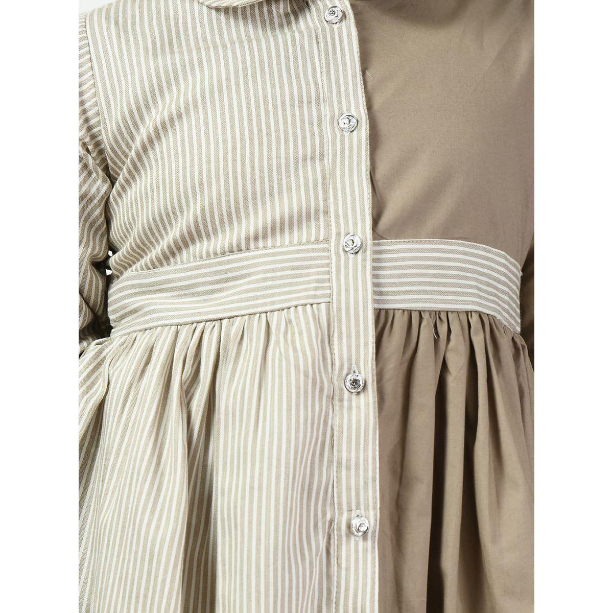 Bella Moda X Styli  Cotton Striped Colorblock Shirt Dress-girls-clothing-dressesandjumpsuits-image-6