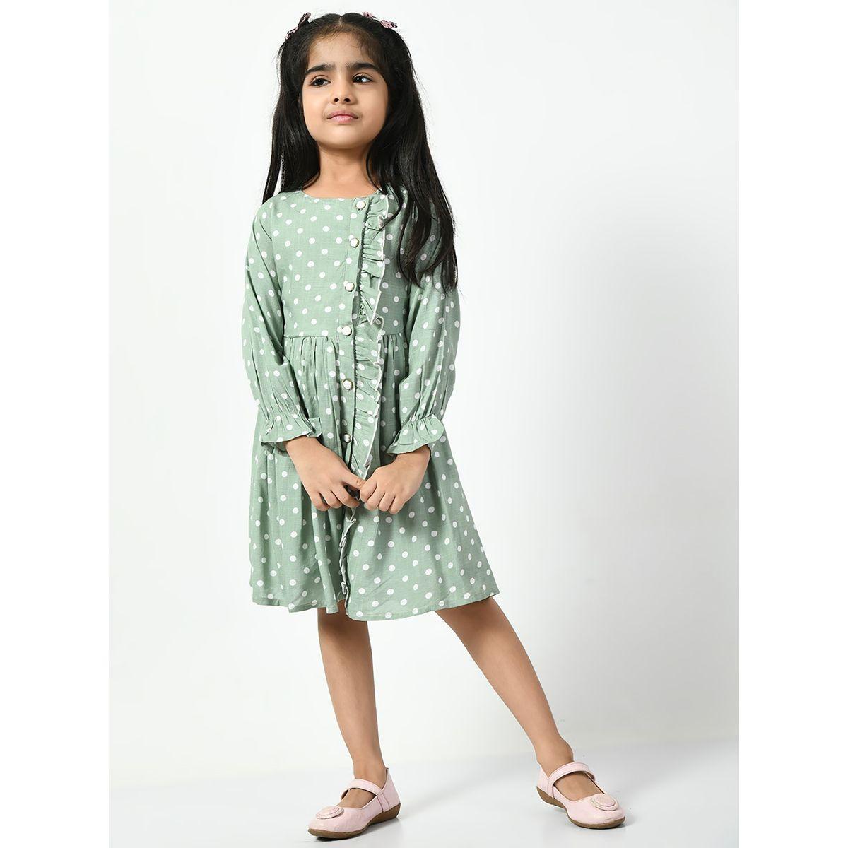 فستان مطبع بنقاط بولكا مع كشكش بيلا مودا × ستايلي-girls-clothing-dressesandjumpsuits-image-1