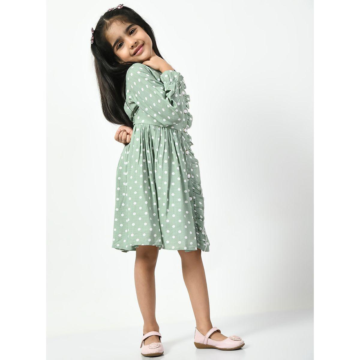 فستان مطبع بنقاط بولكا مع كشكش بيلا مودا × ستايلي-girls-clothing-dressesandjumpsuits-image-4