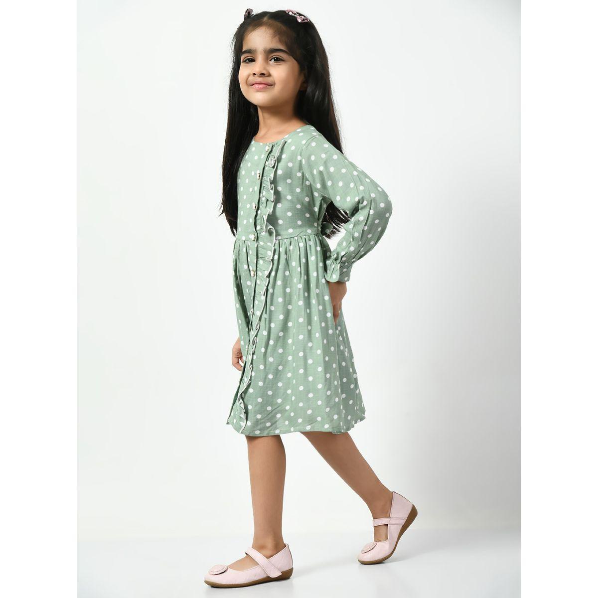 Bella Moda X Styli  Polka Dot Print Ruffle Detail Shirt Dress-girls-clothing-dressesandjumpsuits-image-5