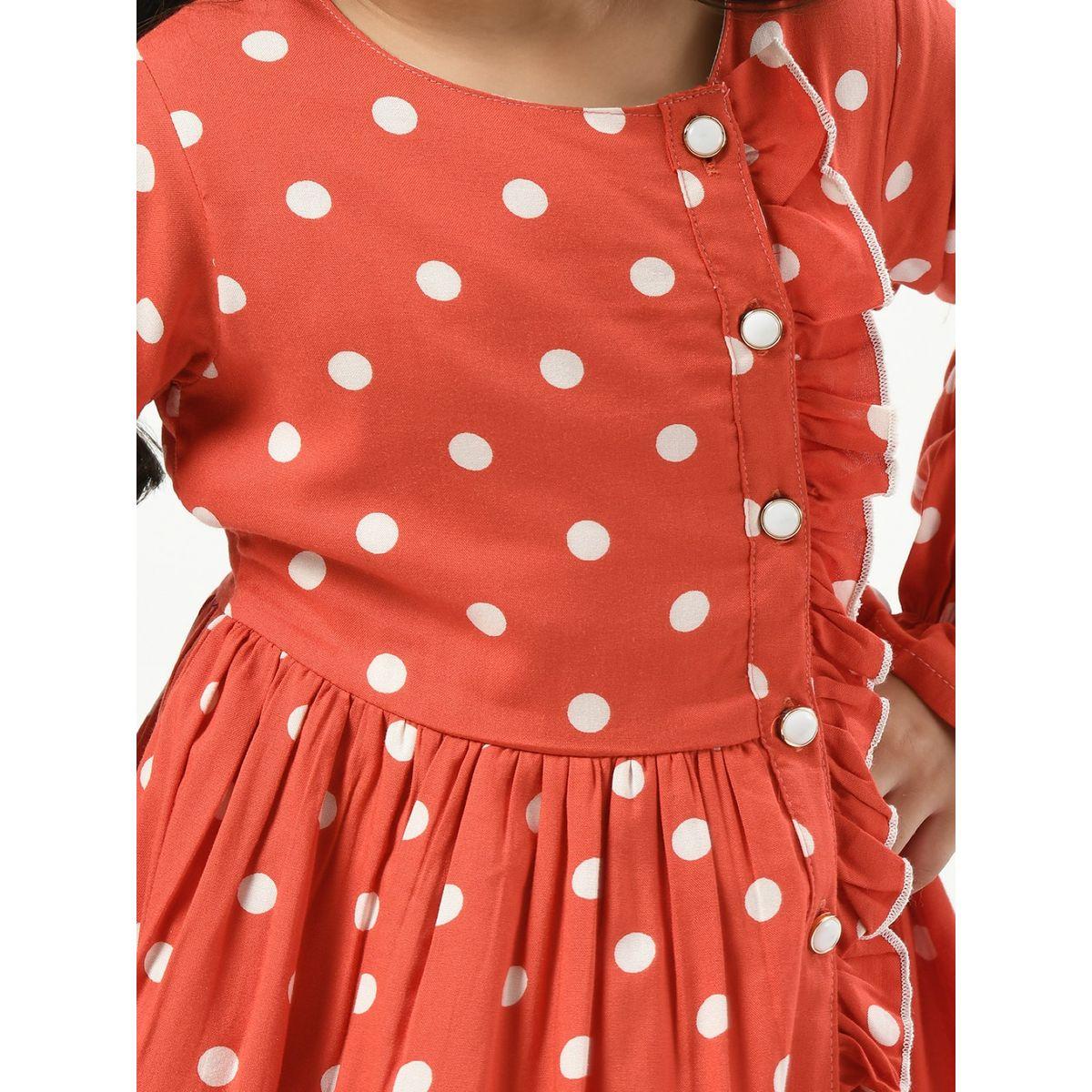 فستان مطبع بنقاط بولكا مع كشكش بيلا مودا × ستايلي-girls-clothing-dressesandjumpsuits-image-3