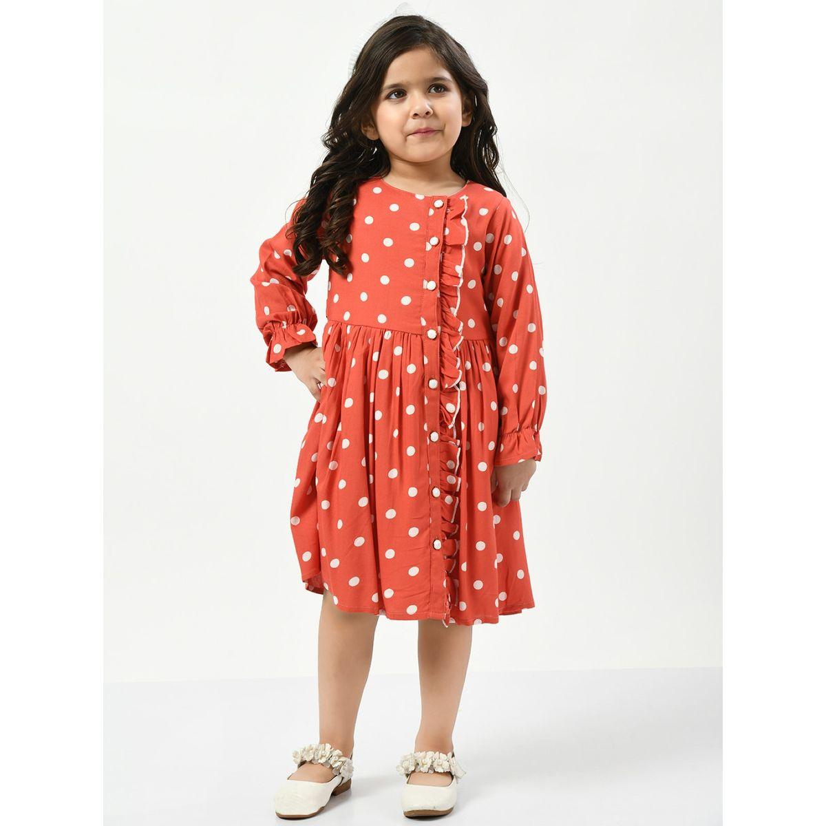 Bella Moda X Styli  Polka Dot Print Ruffle Detail Shirt Dress-girls-clothing-dressesandjumpsuits-image-4