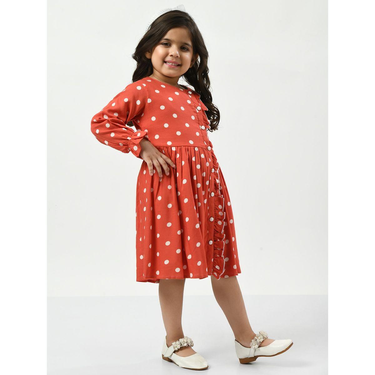 فستان مطبع بنقاط بولكا مع كشكش بيلا مودا × ستايلي-girls-clothing-dressesandjumpsuits-image-6