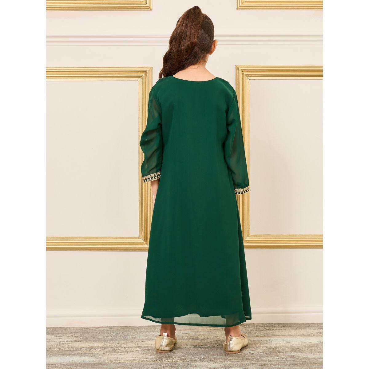Maxim Creation Embellished Trim Round Neck Jalabiya-girls-clothing-dressesandjumpsuits-image-4