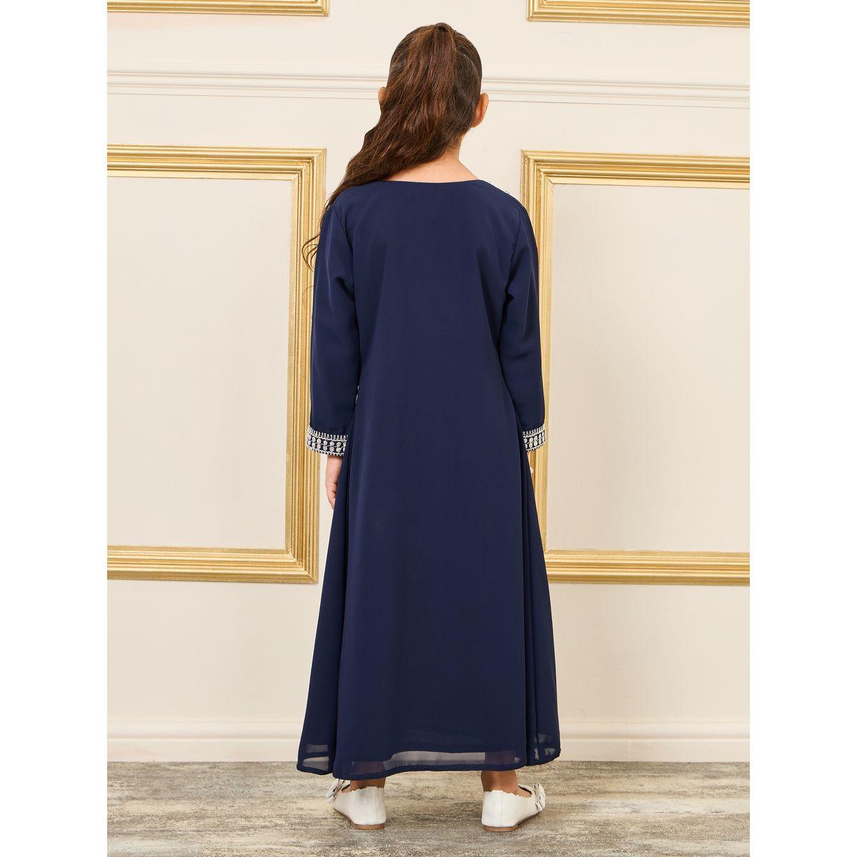 Maxim Creation V Neck Embroidery Detail Jalabiya-girls-clothing-dressesandjumpsuits-image-4
