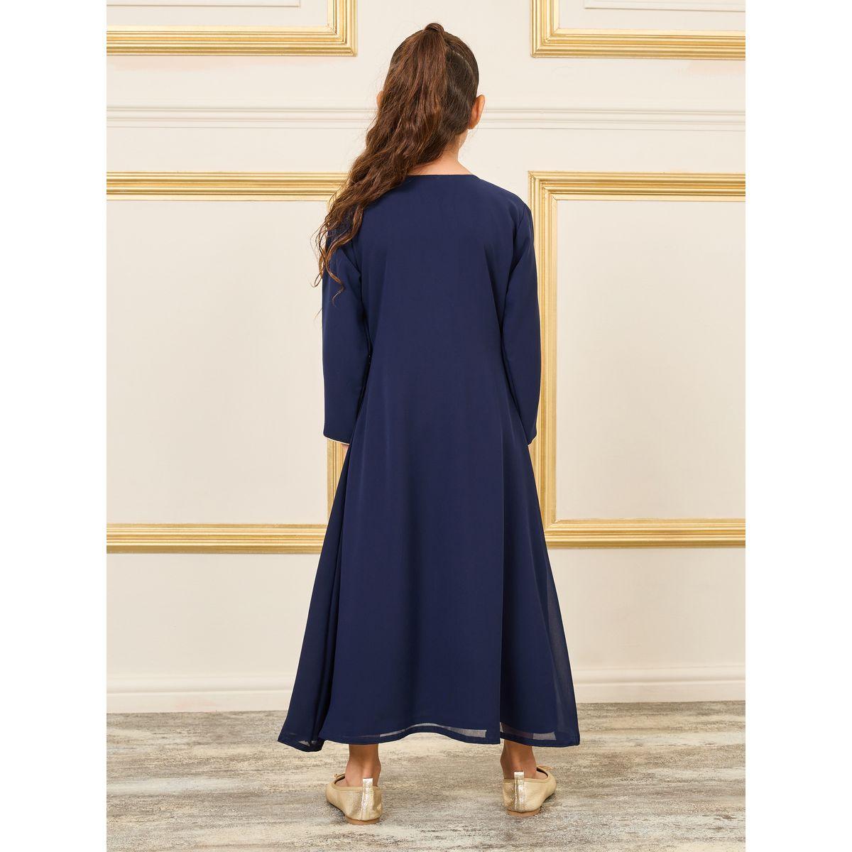 Maxim Creation Embroidery V Neck Front Slit Jalabiya-girls-clothing-dressesandjumpsuits-image-4