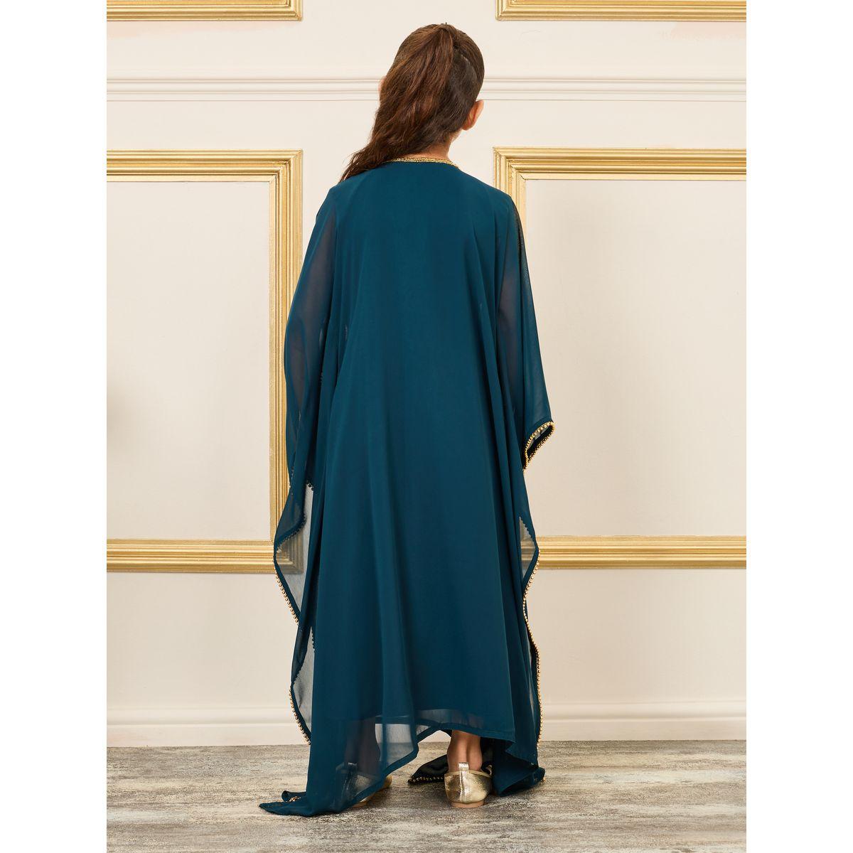 Maxim Creation V Neck Embellished Trim Kaftan-girls-clothing-dressesandjumpsuits-image-4