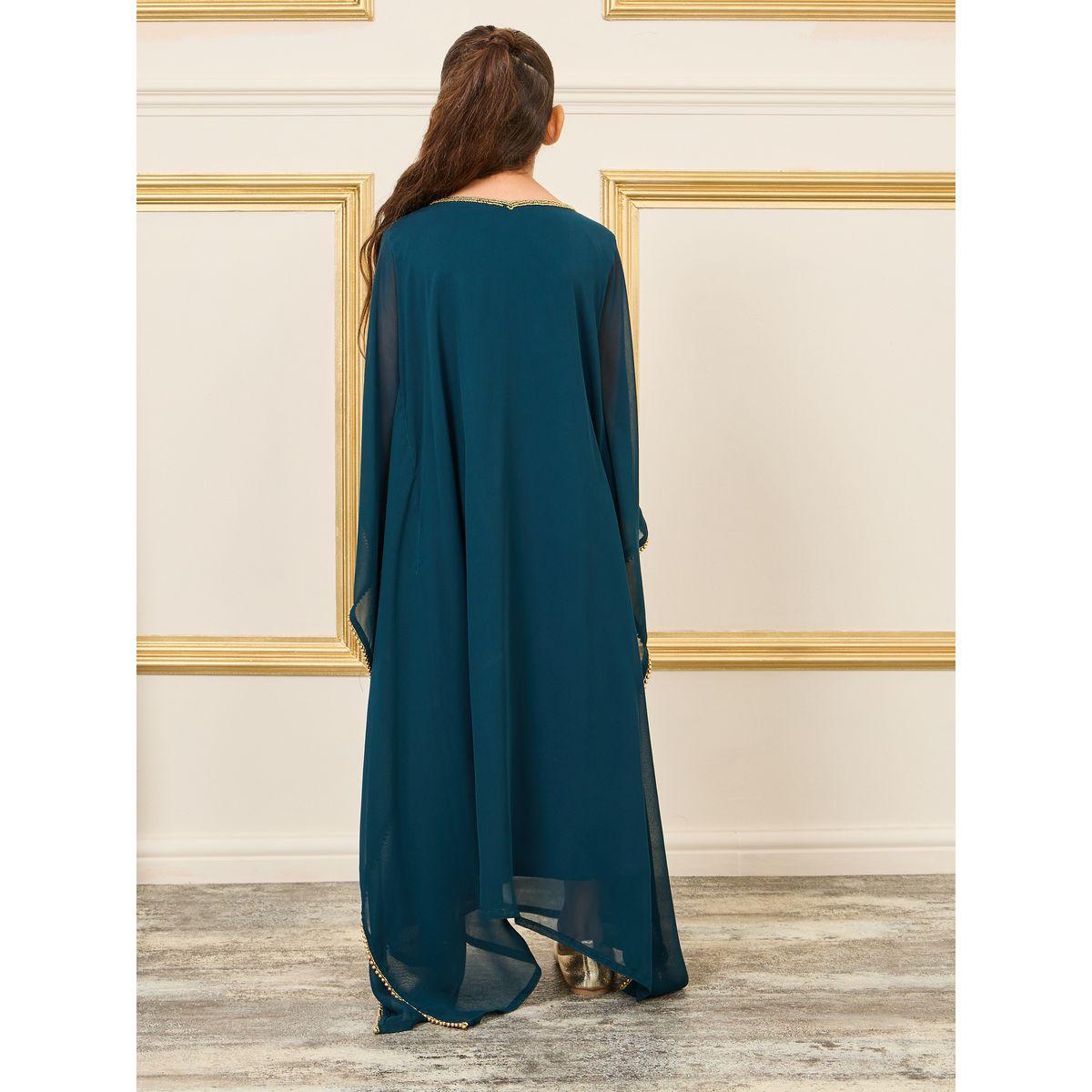 Maxim Creation Embellished Beaded Trim Asymmetrical Hem Kaftan-girls-clothing-dressesandjumpsuits-image-4