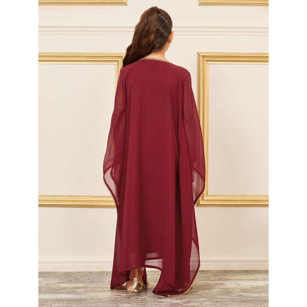 Maxim Creation Embellished Trim V Neck Kaftan-girls-clothing-dressesandjumpsuits-image-4