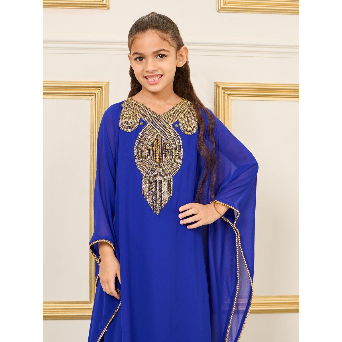 قفطان بتفاصيل مُطرّزة ومنمق بالخرز-girls-clothing-dressesandjumpsuits-image-2
