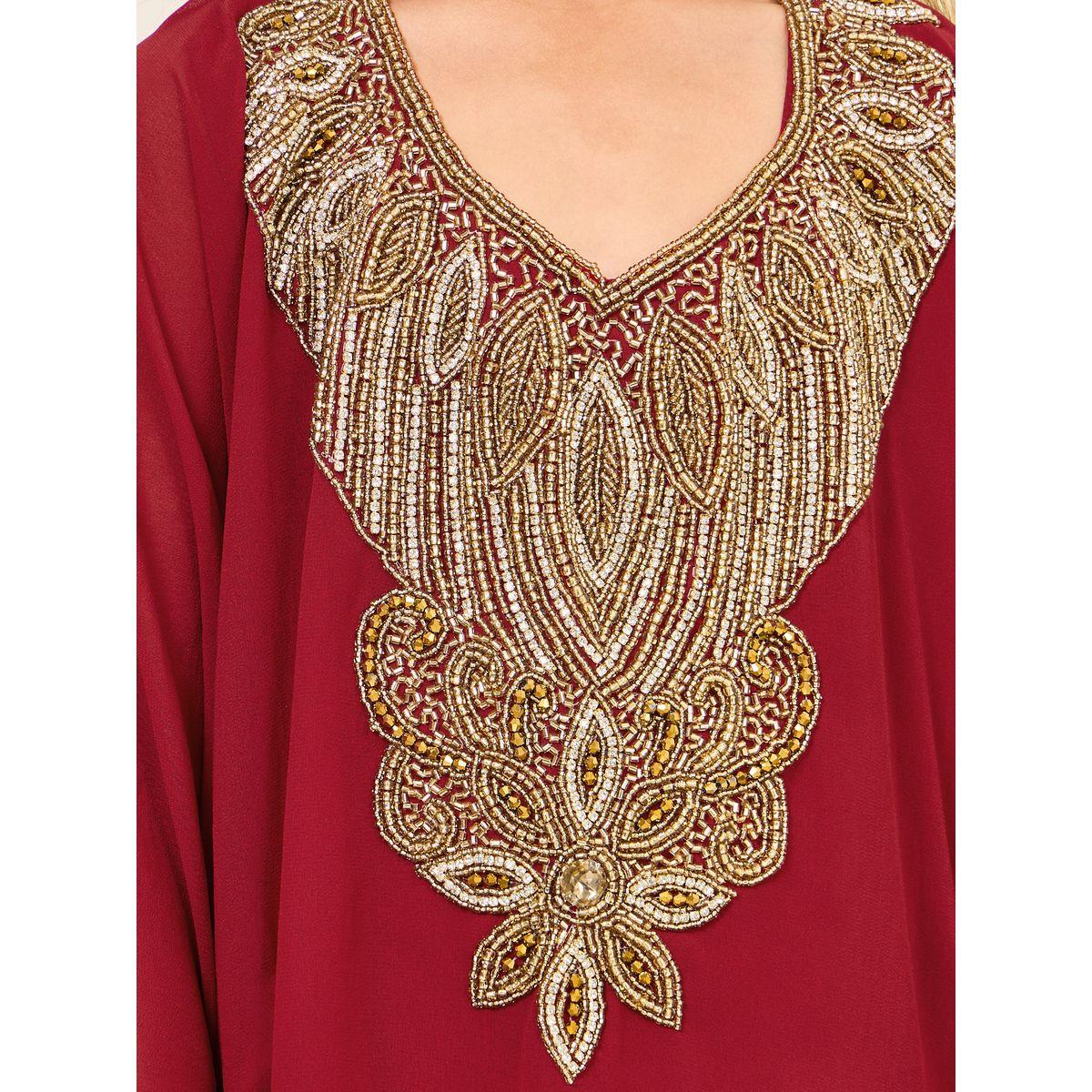 قفطان منمق مع اكمام وطواطية-girls-clothing-dressesandjumpsuits-image-3