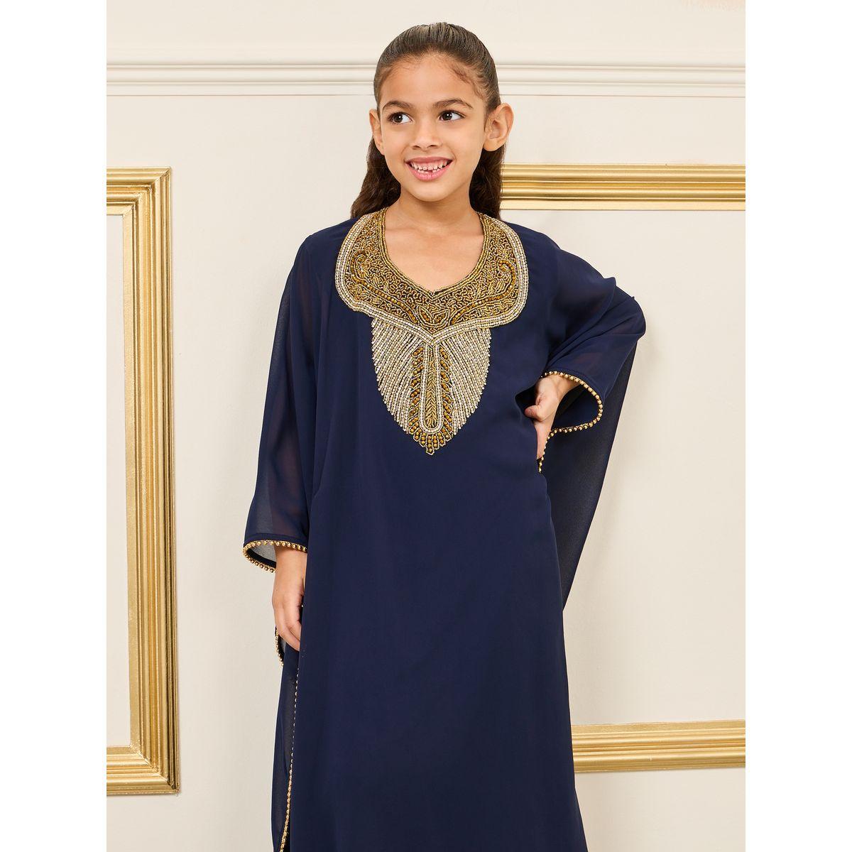 قفطان بتفاصيل مُطرّزة ومنمق بالخرز-girls-clothing-dressesandjumpsuits-image-2