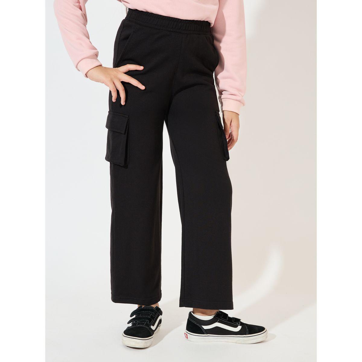 Styli Elevate Straight Leg Cargo Pants with Elasticated Waist-girls-clothing-bottoms-joggersandtrackpants-image-1