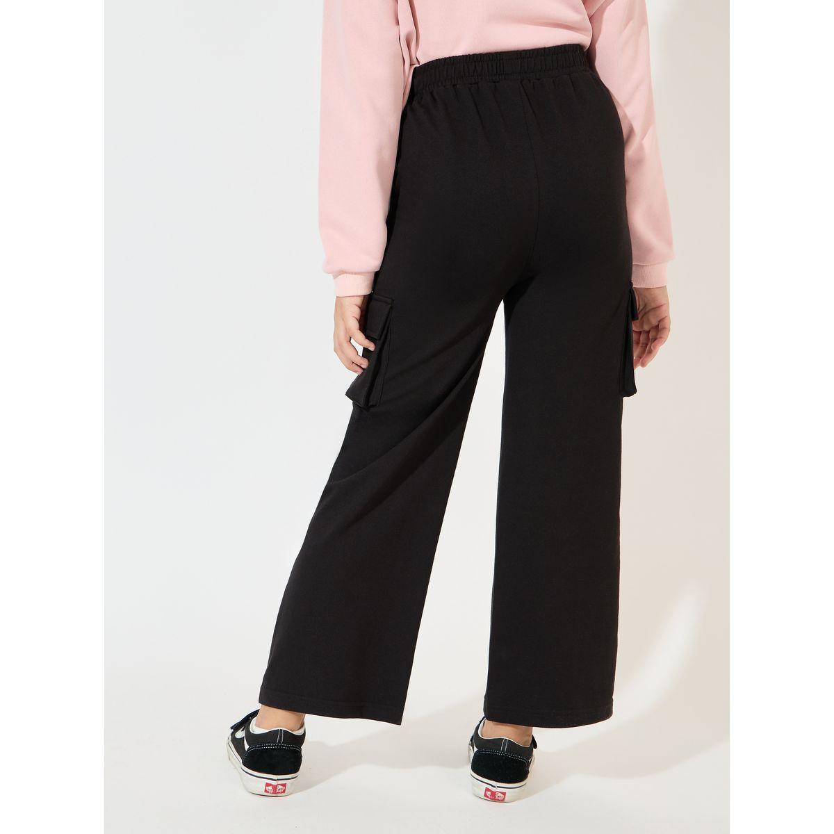 Styli Elevate Straight Leg Cargo Pants with Elasticated Waist-girls-clothing-bottoms-joggersandtrackpants-image-4