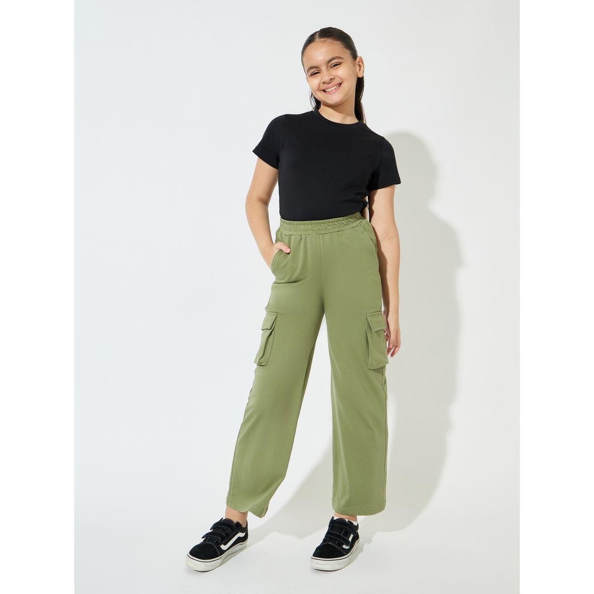 Styli Elevate Straight Leg Cargo Pants with Elasticated Waist-girls-clothing-bottoms-joggersandtrackpants-image-2