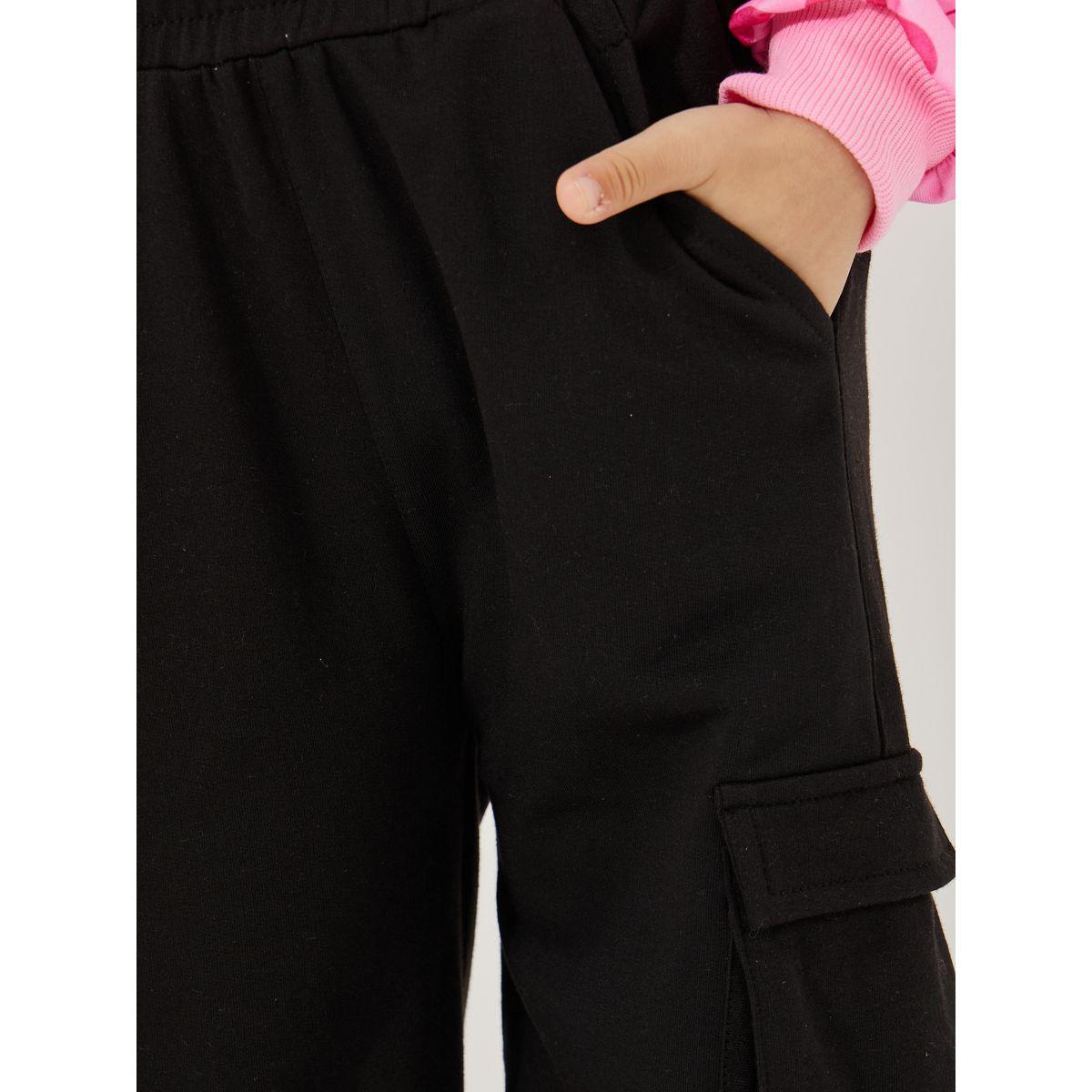 Styli Elevate Solid Relaxed Fit Cargo Joggers-girls-clothing-bottoms-joggersandtrackpants-image-3