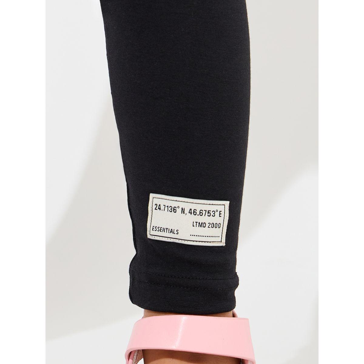 Styli Elevate Patch Detail Elastic Waistband Leggings-girls-clothing-bottoms-leggings-image-3