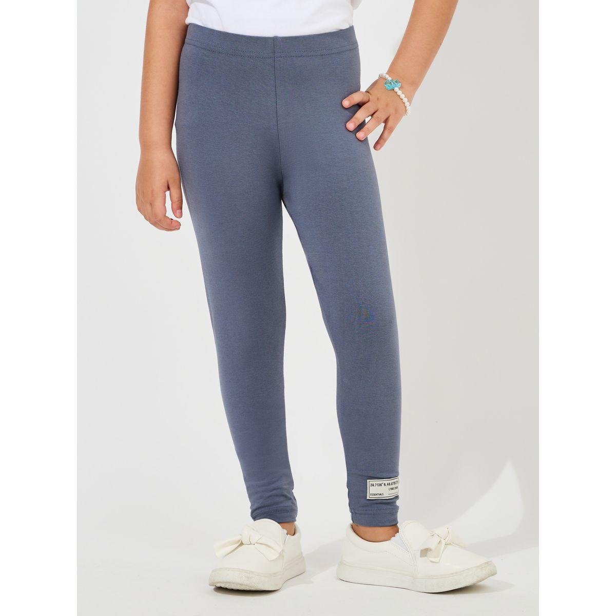 Styli Elevate Patch Detail Elastic Waistband Leggings-girls-clothing-bottoms-leggings-image-1