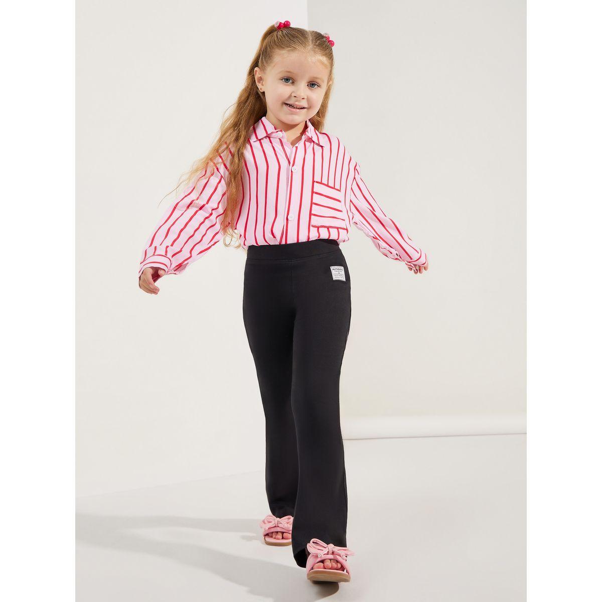 Styli Elevate Patch Detail Flared Leggings-girls-clothing-bottoms-leggings-image-1