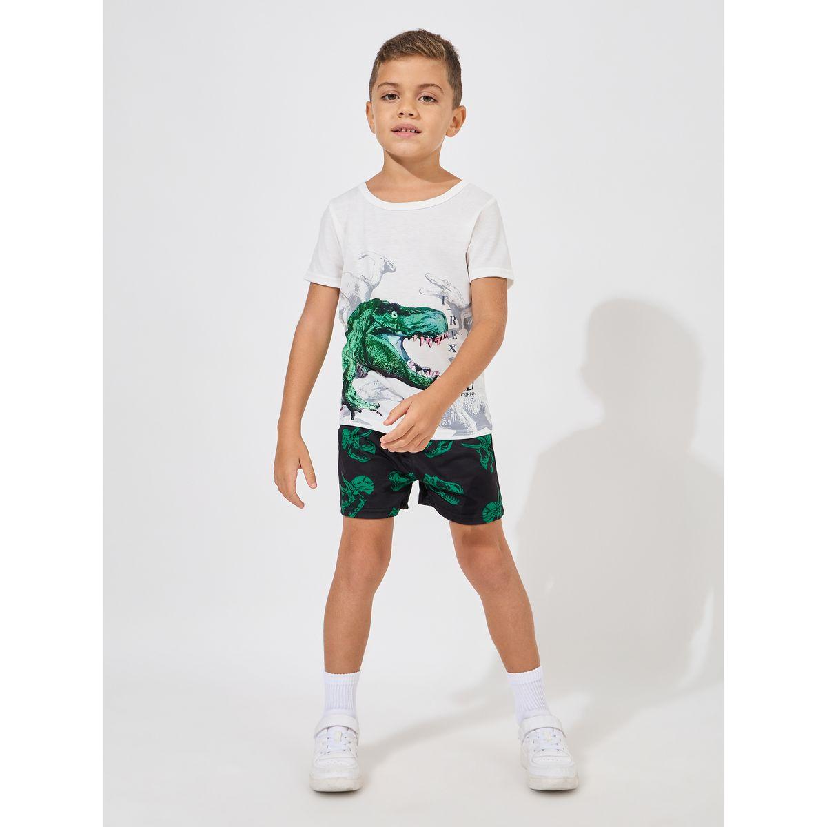 Styli Dinosaur Print T-Shirt & Shorts Set-boys-clothing-setsandcoords-image-1