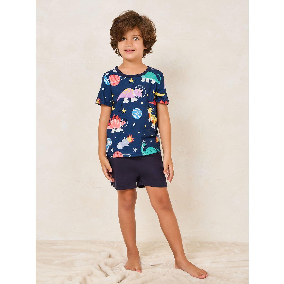 Styli Graphic Print T-Shirt & Shorts Set-boys-clothing-nightwear-image-1