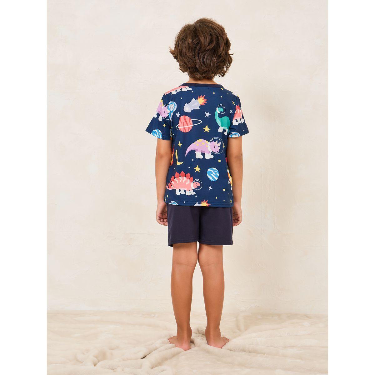 Styli Graphic Print T-Shirt & Shorts Set-boys-clothing-nightwear-image-4