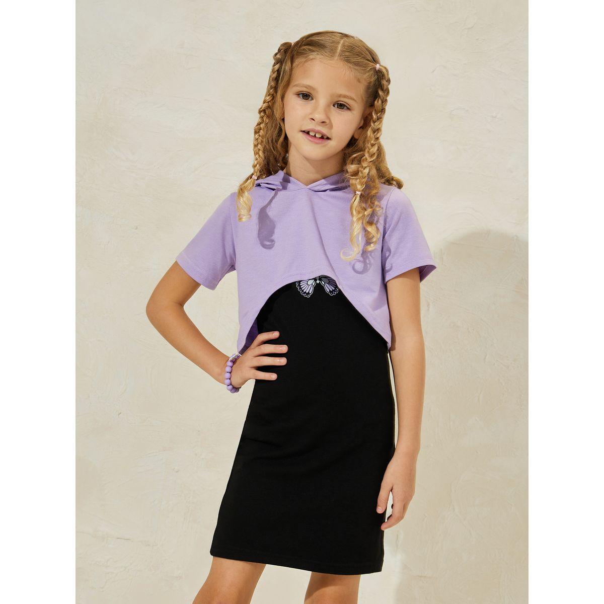 Styli Hooded Crop Top & Cami Dress Set-girls-clothing-setsandcoords-image-3