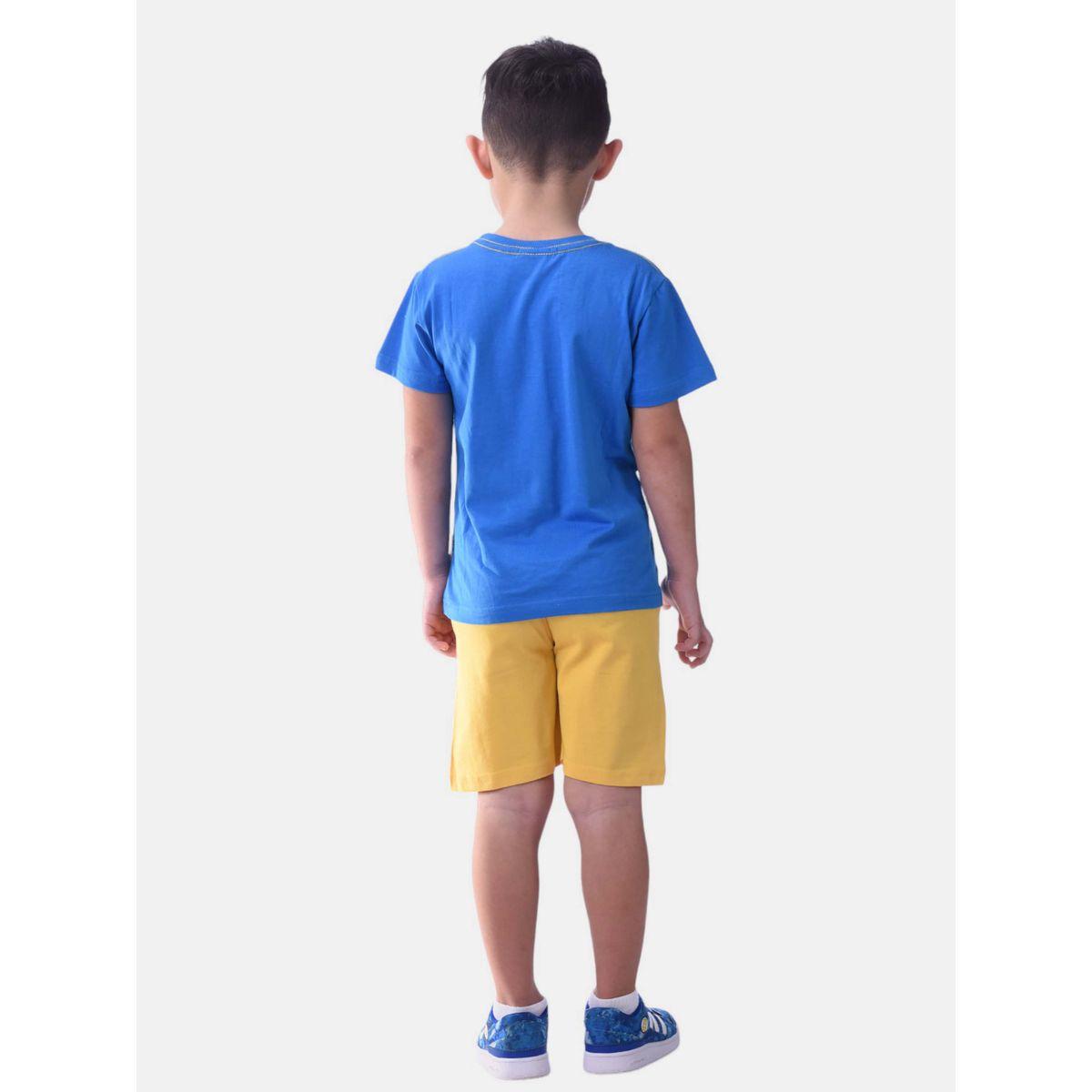 مجموعة من شورت وتيشيرت بطبعة جرافيك فيكتور آند جين × ستايلي-boys-clothing-setsandcoords-image-2