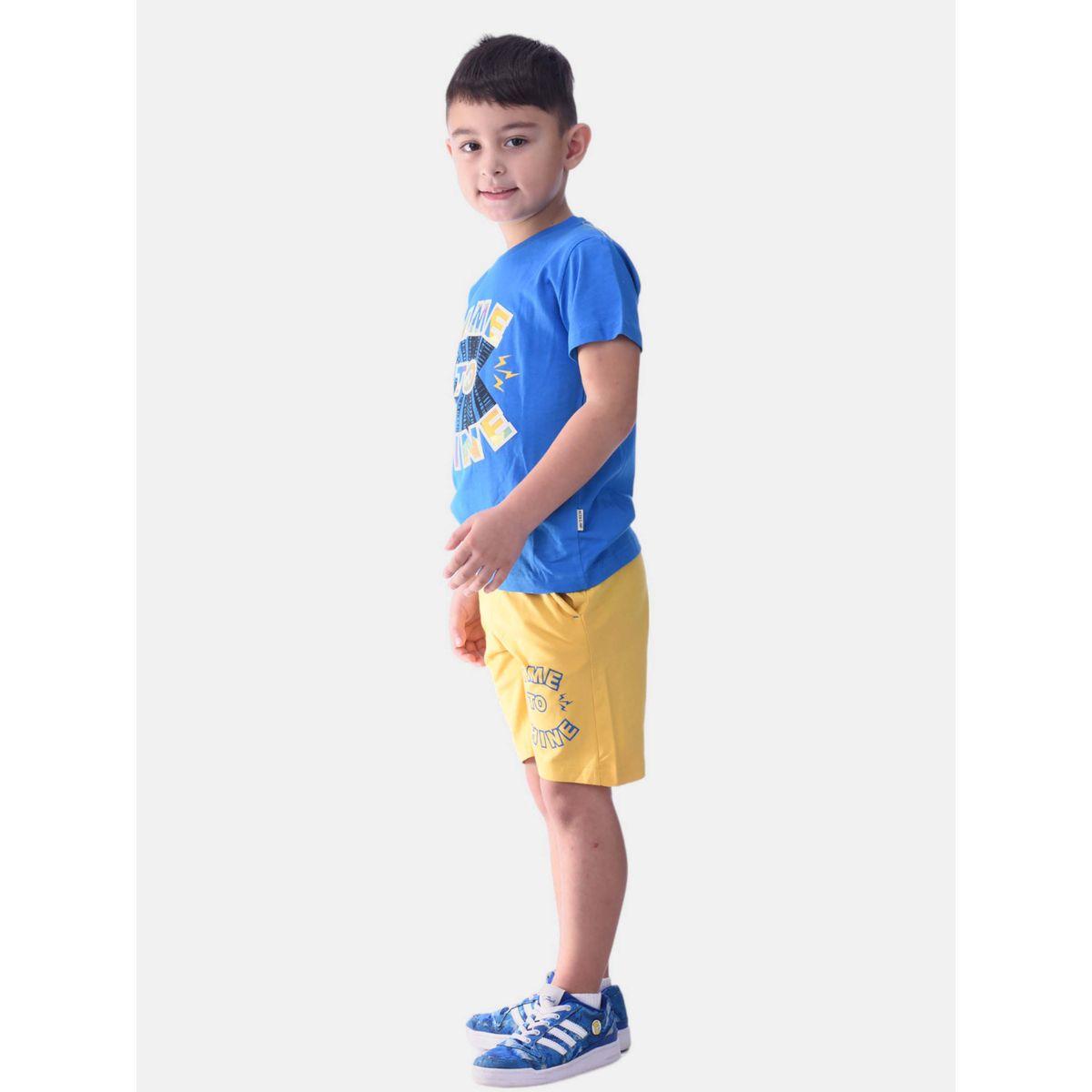 مجموعة من شورت وتيشيرت بطبعة جرافيك فيكتور آند جين × ستايلي-boys-clothing-setsandcoords-image-3