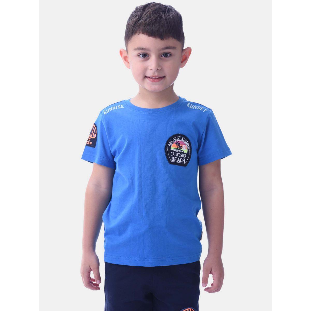 Victor and Jane X Styli  Embroidered Badge Short Sleeve T-Shirt & Shorts Set-boys-clothing-setsandcoords-image-3