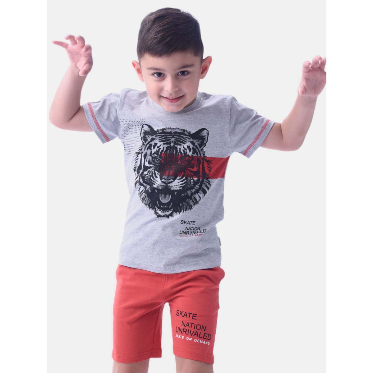 Victor and Jane X Styli  Tiger Print Short Sleeve T-Shirt & Shorts Set-boys-clothing-setsandcoords-image-4