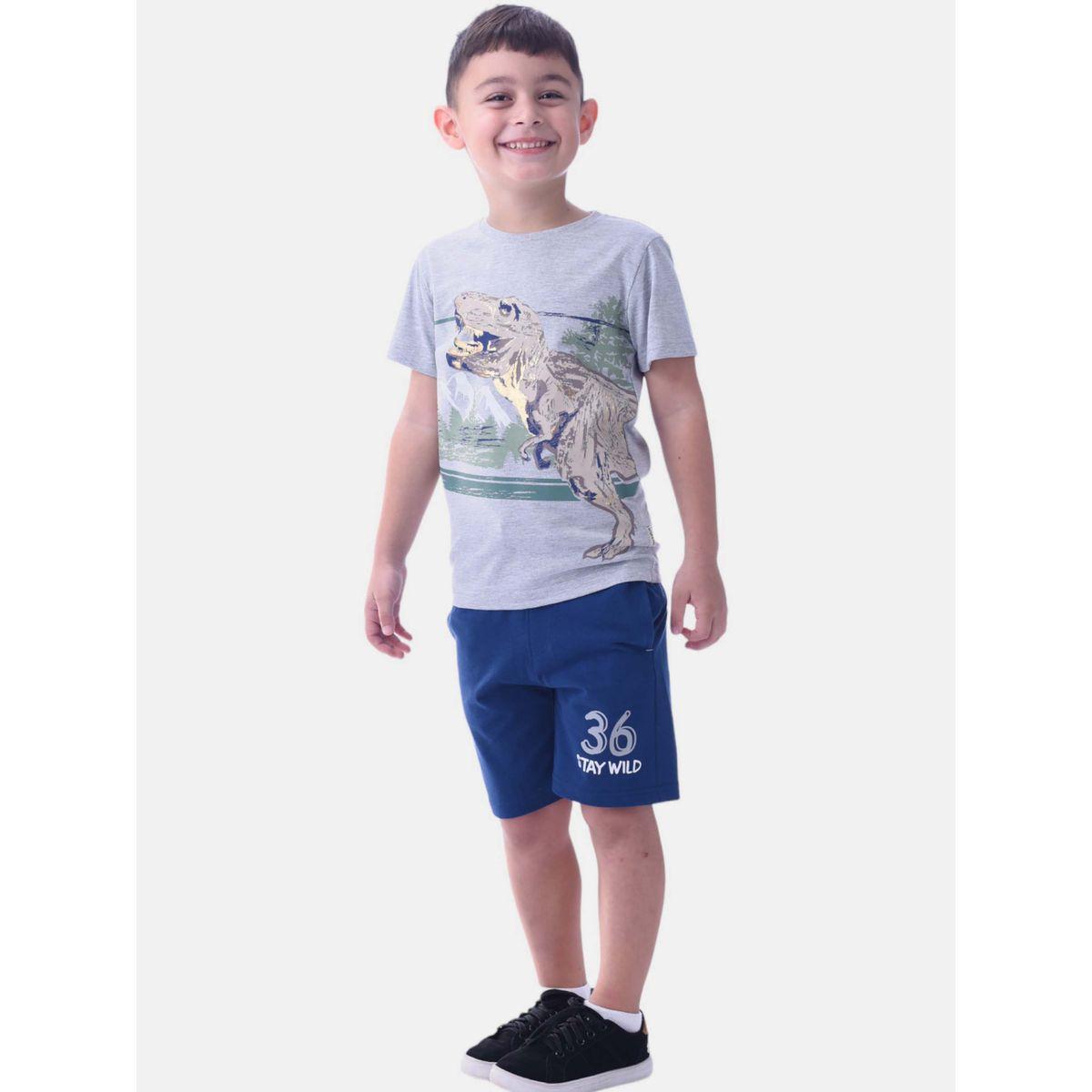 Victor and Jane X Styli  Dinosaur Print Short Sleeve T-Shirt & Shorts Set-boys-clothing-setsandcoords-image-5