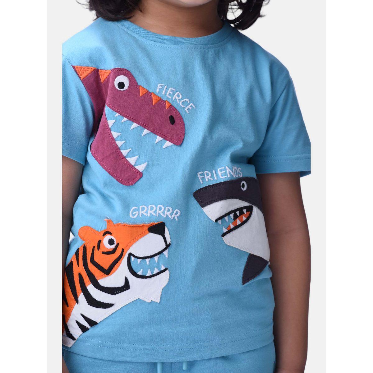 مجموعة من شورت وتيشيرت بطبعات خياطة فيكتور آند جين × ستايلي-boys-clothing-setsandcoords-image-4