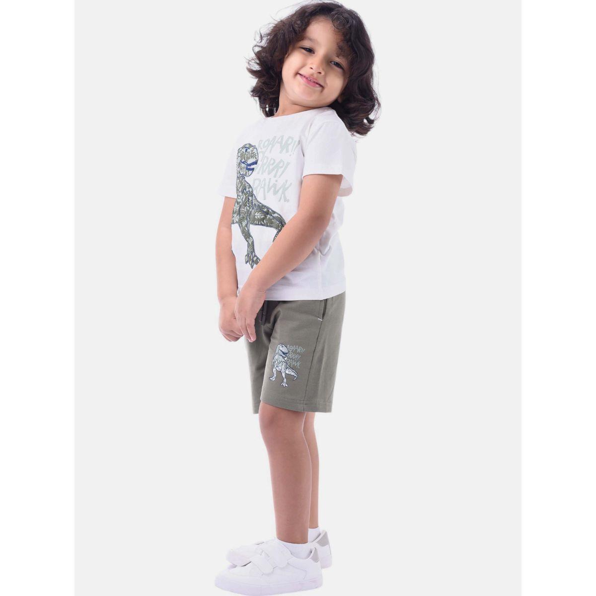 Victor and Jane X Styli  Dino Graphic T-Shirt & Shorts Set-boys-clothing-setsandcoords-image-2