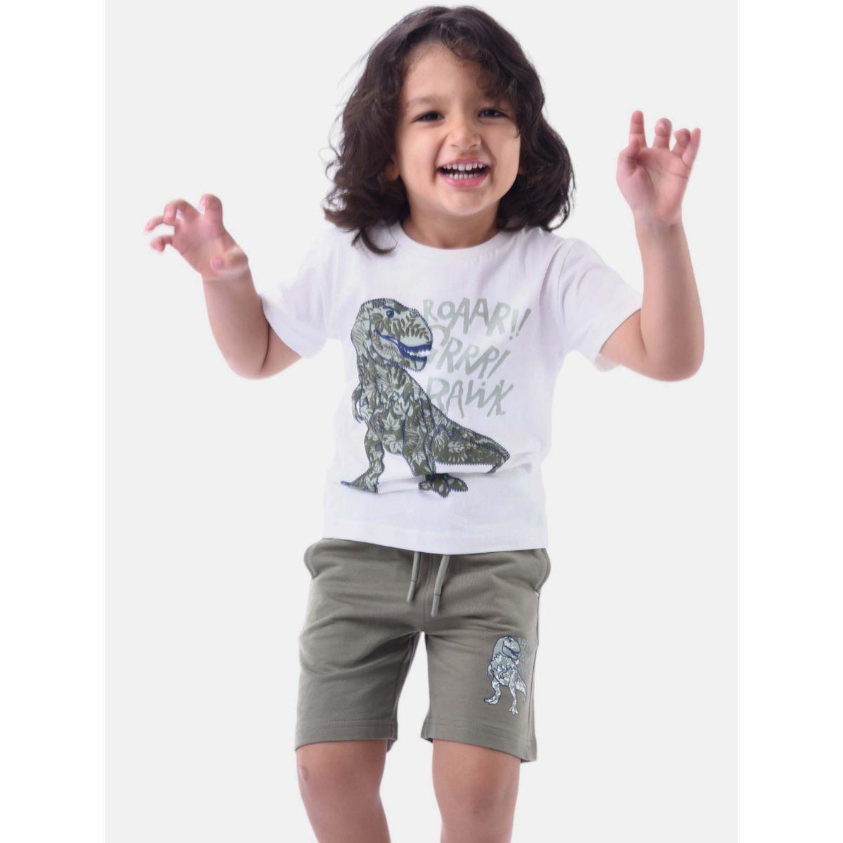 مجموعة من شورت وتيشيرت بطبعة جرافيك فيكتور آند جين × ستايلي-boys-clothing-setsandcoords-image-3