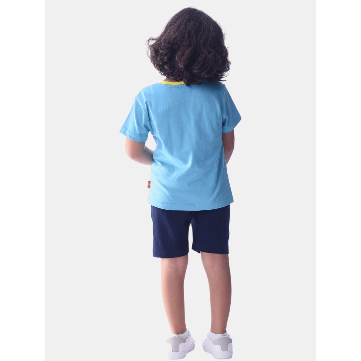 مجموعة من شورت وتيشيرت بطبعة جرافيك فيكتور آند جين × ستايلي-boys-clothing-setsandcoords-image-2